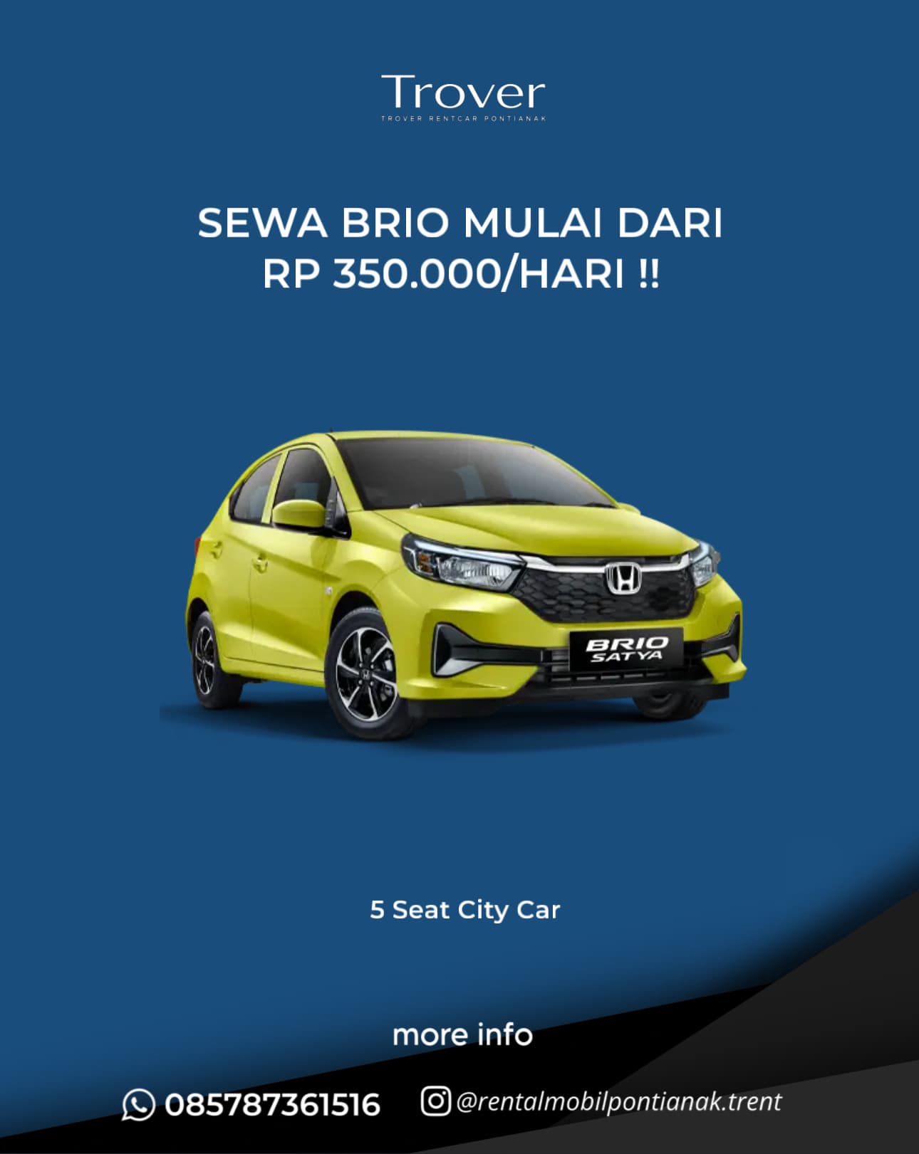 Honda Brio - Trover Rentcar Pontianak