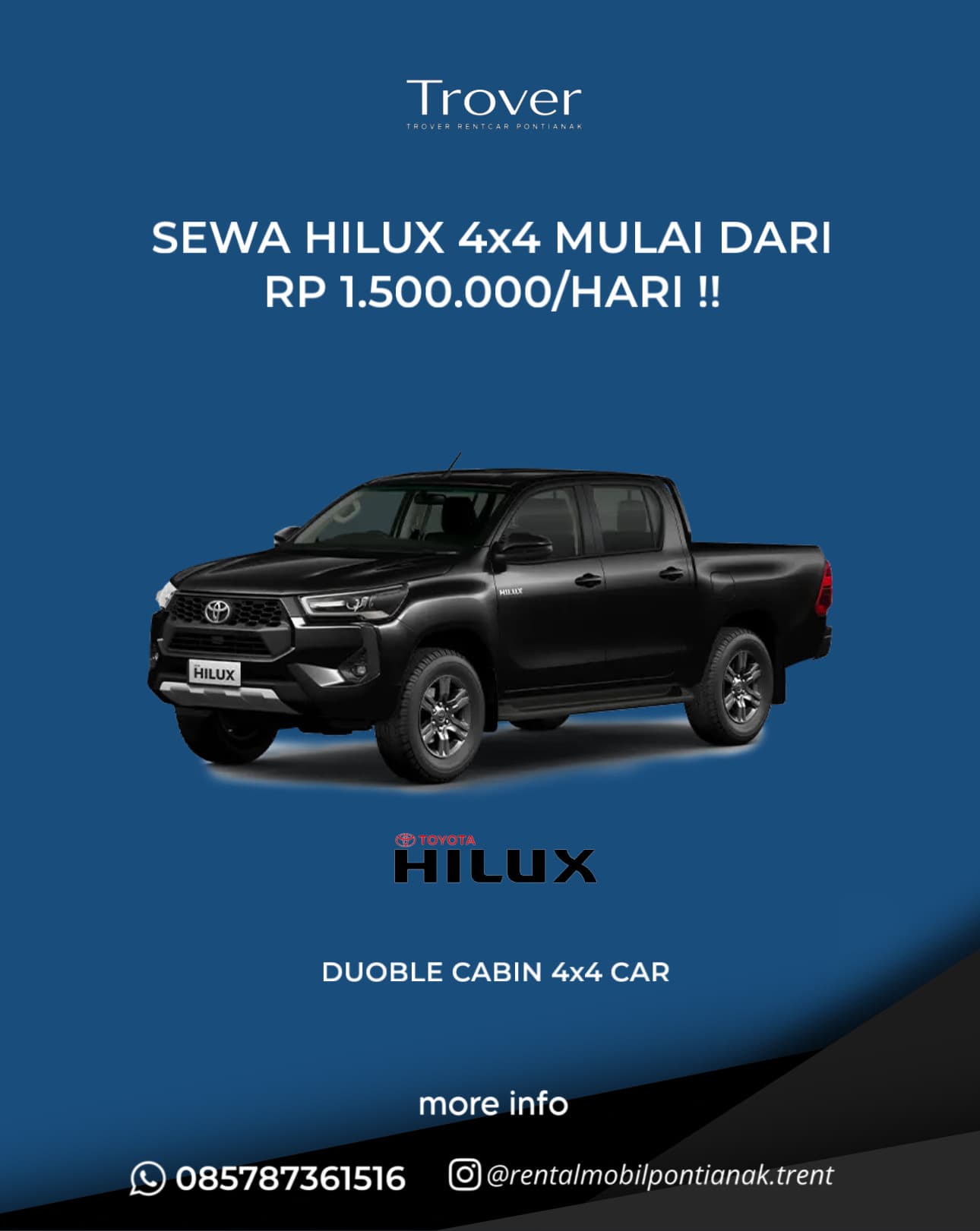 Toyota Hilux 4x4 - Trover Rentcar Pontianak