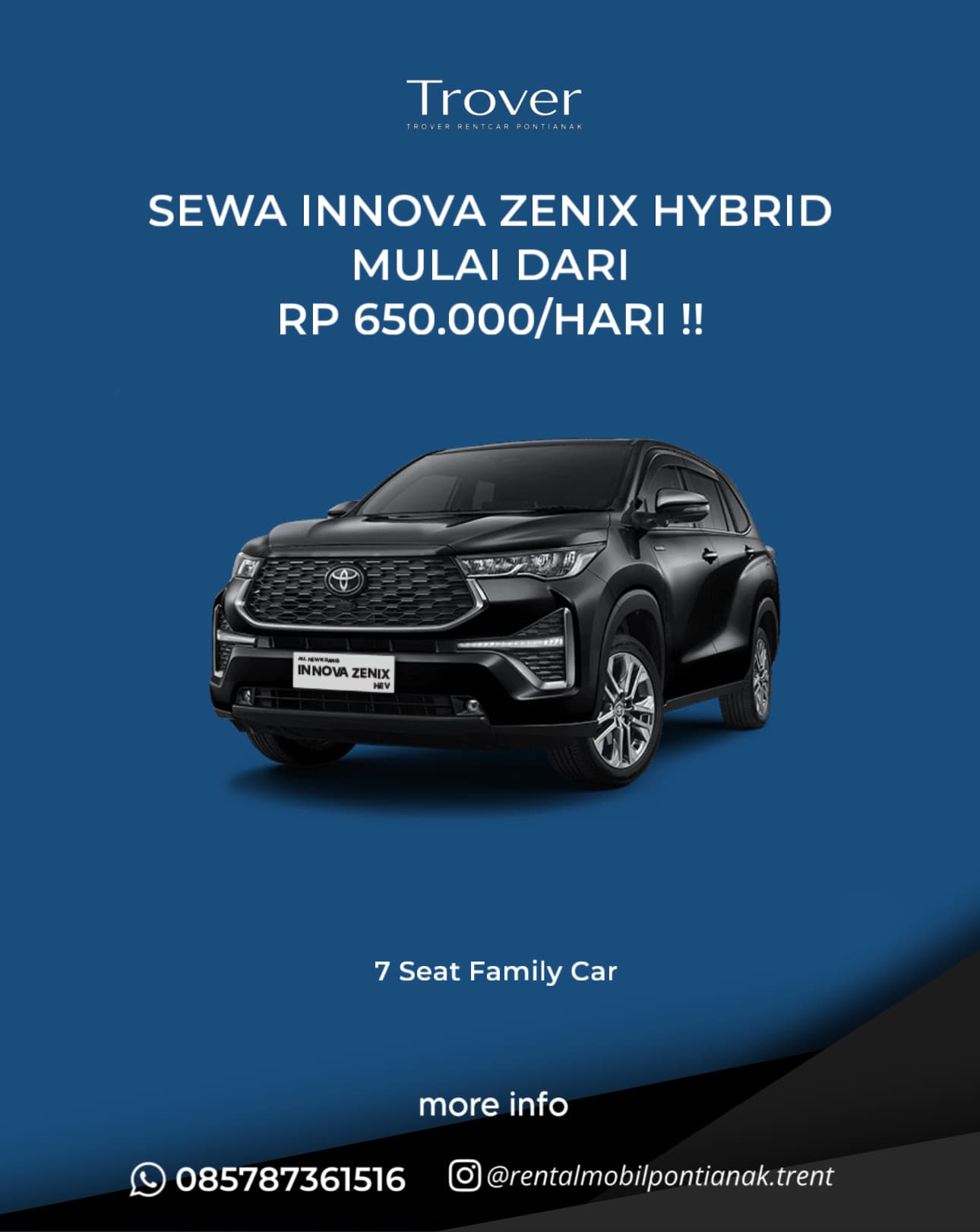 Toyota Innova Zenix Hybrid - Trover Rentcar Pontianak