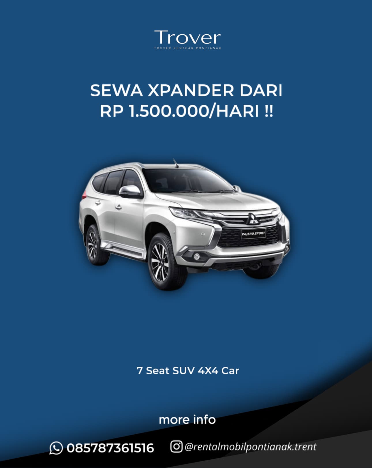 Mitsubishi Pajero Dakar 4x4 - Trover Rentcar Pontianak