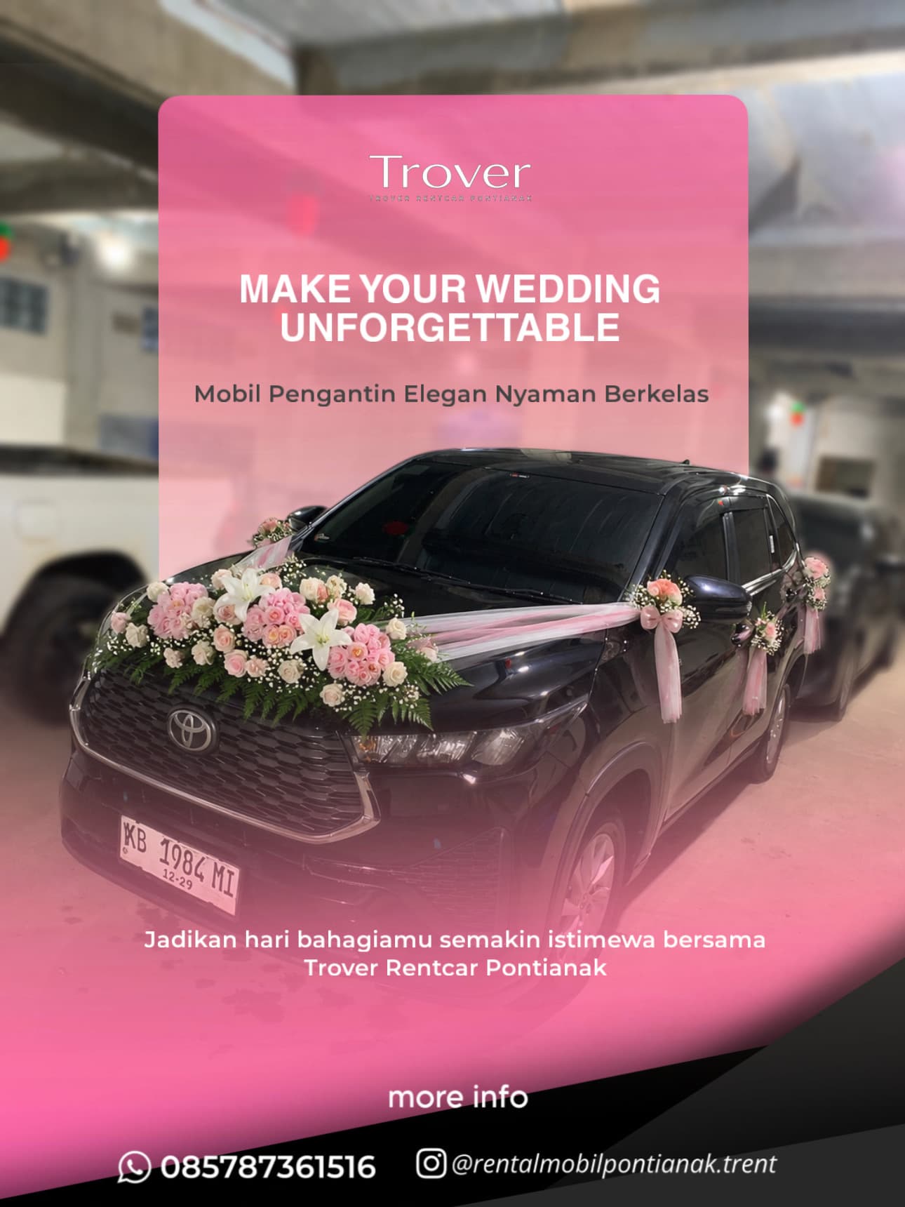 Layanan Wedding Car Trover Rentcar Pontianak